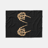 Rock op Halloween geruit patroon skelet hand Fleece Deken (Voorkant (Horizontaal))