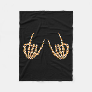 Rock op Halloween geruit patroon skelet hand Fleece Deken