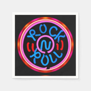 Rock op Roll Muziek Neon Sign Look Party Servetten