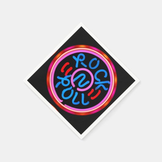 Rock op Roll Muziek Neon Sign Look Party Servetten (Hoek)