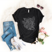 Rock op Roll Zwart Monochromatische Bloemen - Mama T-shirt