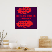 Rock op Roller onderzetter pop art rood paarse Poster (Keuken)