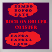 Rock op Roller onderzetter pop art rood paarse