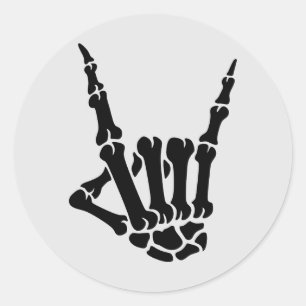 Rock op skelet hand Sticker