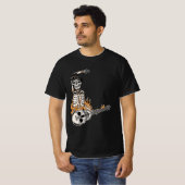 Rock op skelet spelen gitaar Halloween kostuum T-shirt (Voorkant volledig)
