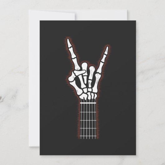 Rock op Skeleton Hand gitaar geschenken Kaart (Voorkant)
