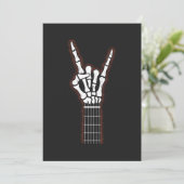 Rock op Skeleton Hand gitaar geschenken Kaart (Staand voorkant)