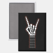 Rock op Skeleton Hand gitaar geschenken Magneet (Voorkant / Achterkant)