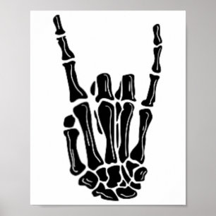 Rock op Skeleton Hand Halloween Poster