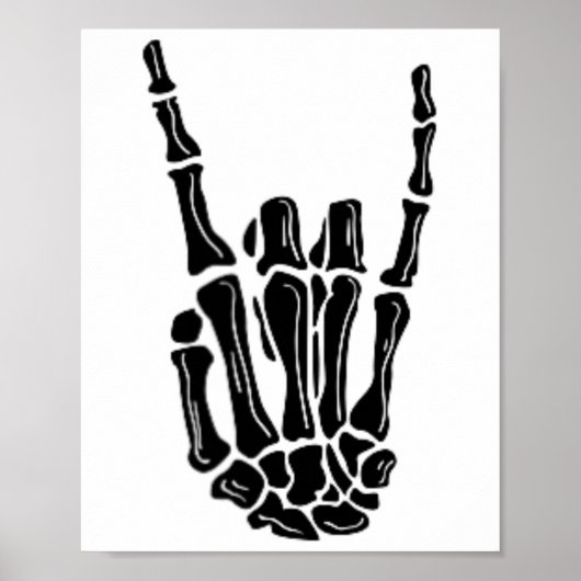 Rock op Skeleton Hand Halloween Poster (Voorkant)