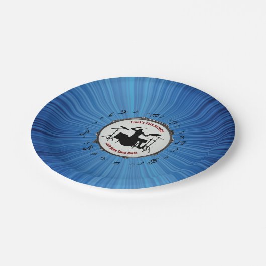 Rock Out met Drummer Verjaardagsfeest Papieren Bor Papieren Bordje (Gekanteld)