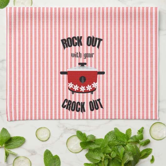 Rock Out met je Crock Out Red Stripe Theedoek (Gevouwen)