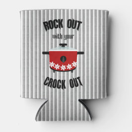 Rock Out met je Crock Out Rood Zwart Streep Blikjeskoeler