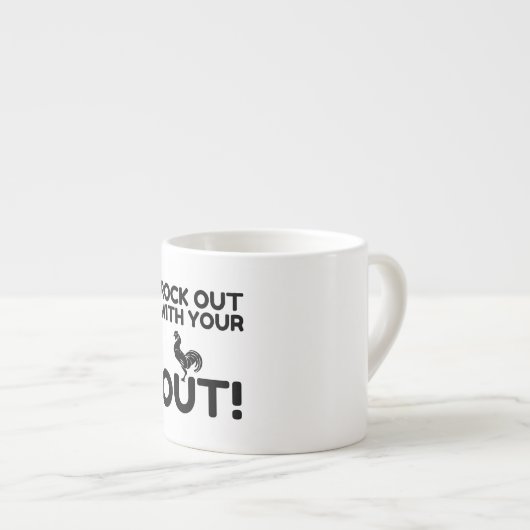 Rock Out Rooster Espresso Kop (Voorkant rechts)