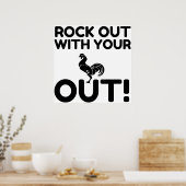 Rock Out Rooster Poster (Keuken)