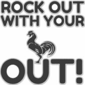 Rock Out Rooster Sticker (Voorkant)
