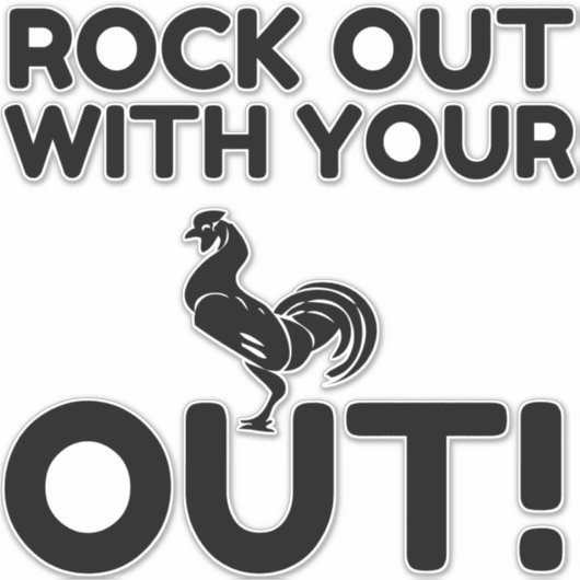Rock Out Rooster Sticker (Voorkant)