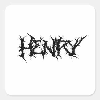 Rock Out with Henry' name "metalbandfront" Vierkante Sticker