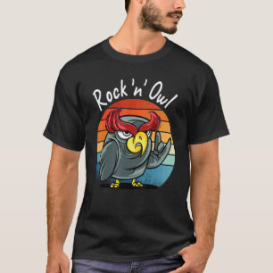 Rock Owl  Devil Horns Rock Muziek T-shirt