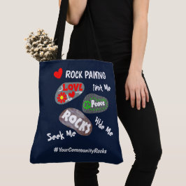 Rock Painting Community persoonlijke hashtag Tote Bag