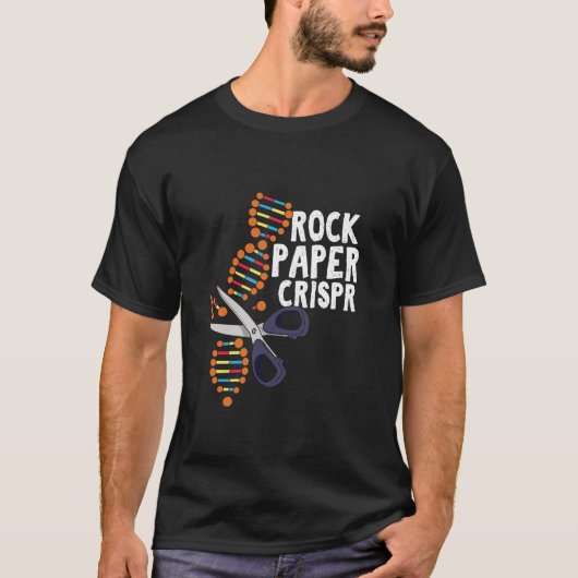 Rock Paper Crispr DNA Bioloog Genetic Engineering T-shirt (Voorkant)