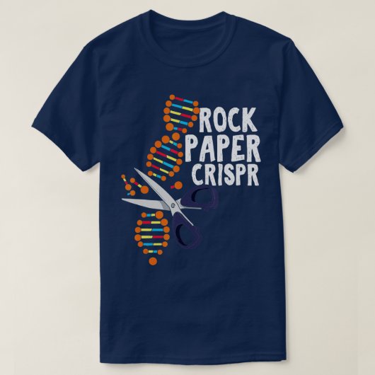 Rock Paper Crispr DNA Bioloog Genetic Engineering T-shirt (Design voorkant)