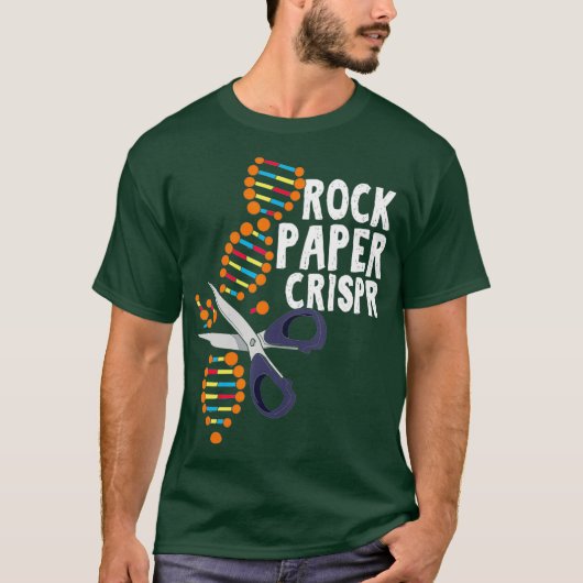 Rock Paper Crispr DNA Bioloog Genetic Science T-shirt (Voorkant)