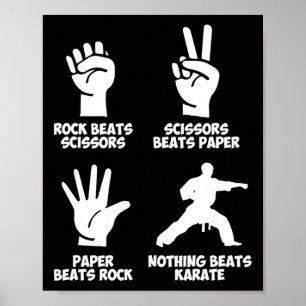 Rock Paper Niets beats Karate Poster