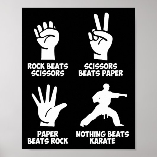 Rock Paper Niets beats Karate Poster (Voorkant)