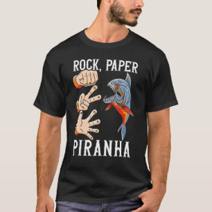 Rock Paper Piranha Fluisteraar Vis Aquarist Visse T-shirt