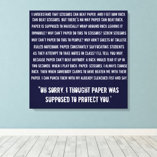 Rock Paper-schaar Canvas Afdruk (Insitu (Houten vloer))