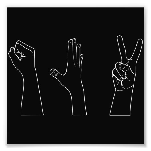 Rock Paper-schaar Foto Afdruk (Voorkant)