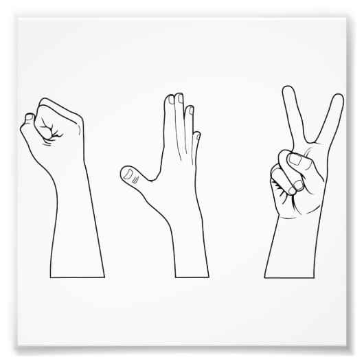 Rock Paper-schaar Foto Afdruk (Voorkant)