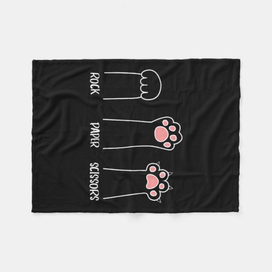 Rock Paper Schaar Handspel Leuke Pauw Grappige Kat Fleece Deken (Voorkant (Horizontaal))