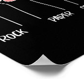 Rock Paper Schaar Handspel Leuke Pauw Grappige Kat Poster (Hoek)