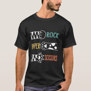 Rock Paper Schaar Handspel Leuke Pauw Grappige Kat T-shirt