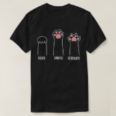 Rock Paper Schaar Handspel Leuke Pauw Grappige Kat T-shirt (Design voorkant)