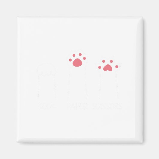 Rock Paper Schaar Handspel Meme Animal Paw Kat Magneet (Voorkant)