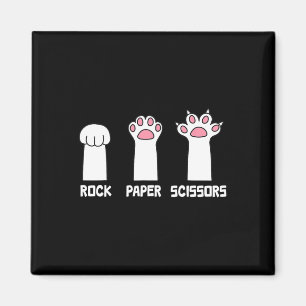 Rock Paper Schaar Kat Paws Game Schattige Paw Funn Magneet