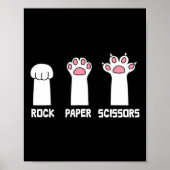 Rock Paper Schaar Kat Paws Game Schattige Paw Funn Poster (Voorkant)