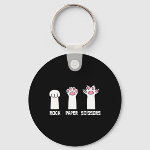 Rock Paper Schaar Kat Paws Game Schattige Paw Funn Sleutelhanger