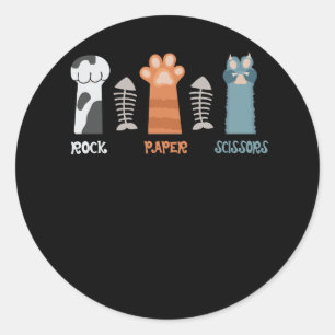 Rock Paper Schaar Kat Paws Schattige Kitten Pet An Ronde Sticker