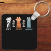Rock Paper Schaar Kat Paws Schattige Kitten Pet An Sleutelhanger (Achterkant)