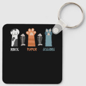 Rock Paper Schaar Kat Paws Schattige Kitten Pet An Sleutelhanger (Achterkant)