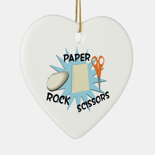 Rock Paper-schaar Keramisch Ornament (Rechts)