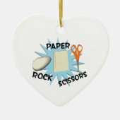 Rock Paper-schaar Keramisch Ornament (Voorkant)