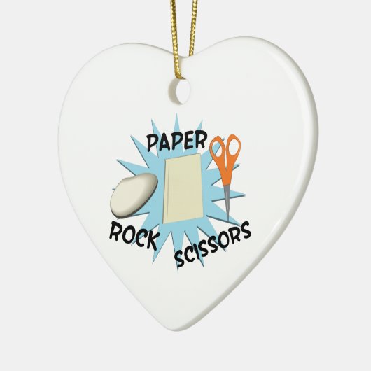 Rock Paper-schaar Keramisch Ornament (Links)