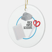 Rock Paper-schaar Keramisch Ornament (Links)