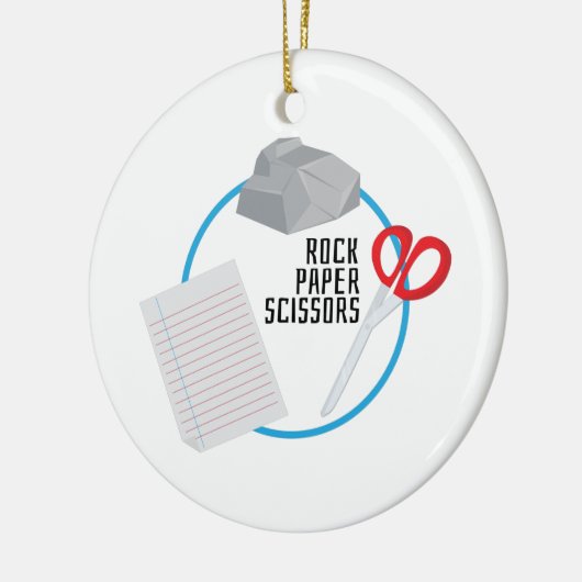 Rock Paper-schaar Keramisch Ornament (Links)