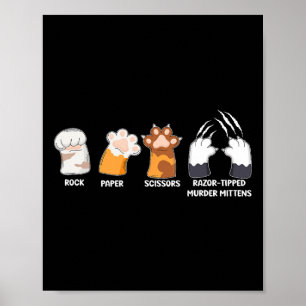 Rock Paper Schaar Razor Tipped Murder Mittens Fu Poster